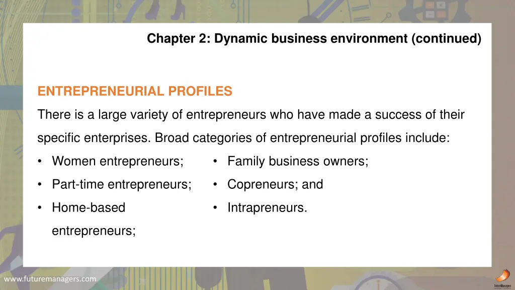 chapter 2 dynamic business environment continued 1