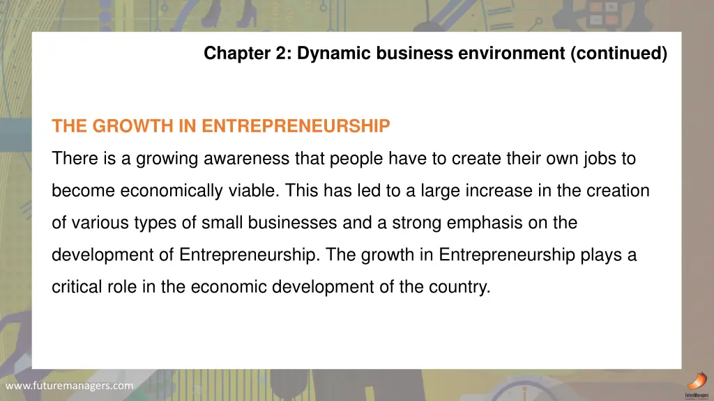 chapter 2 dynamic business environment continued
