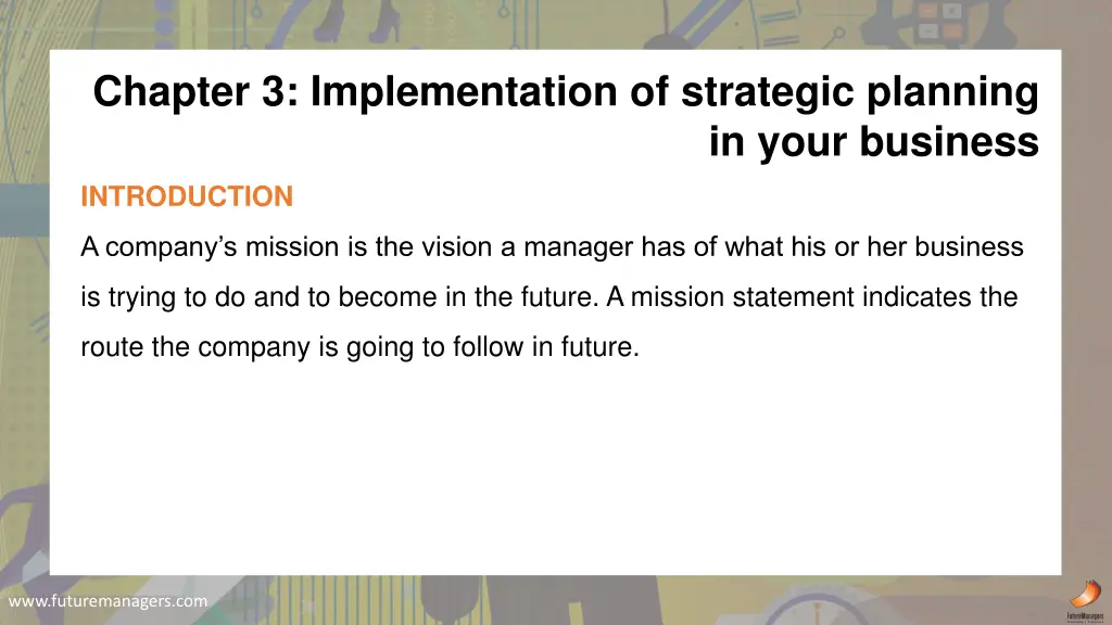 chapter 3 implementation of strategic planning
