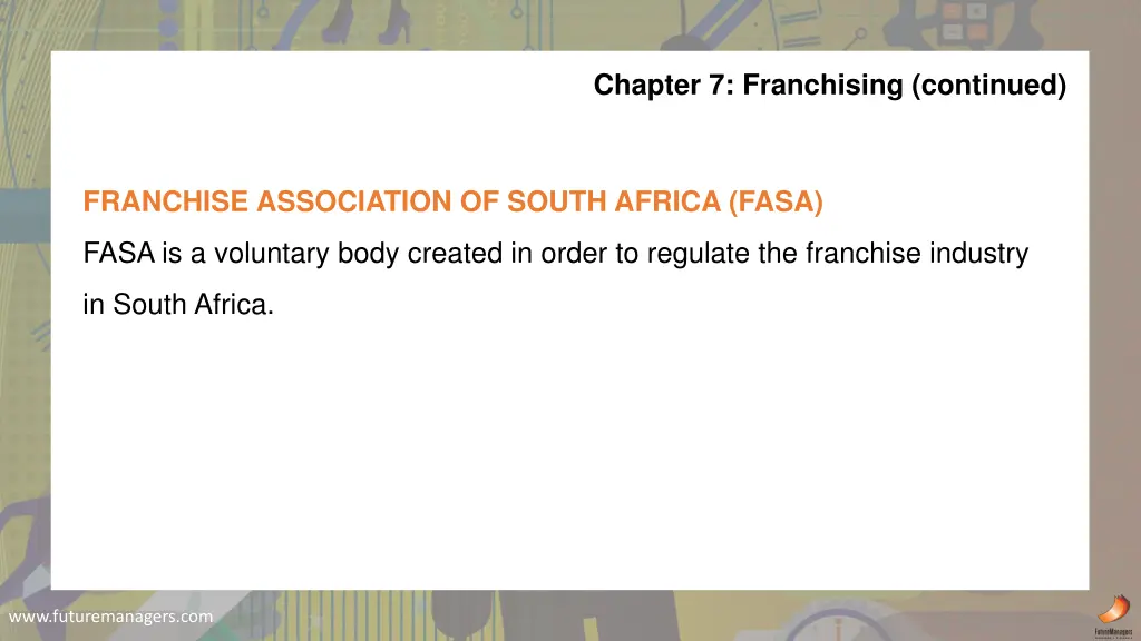 chapter 7 franchising continued 5