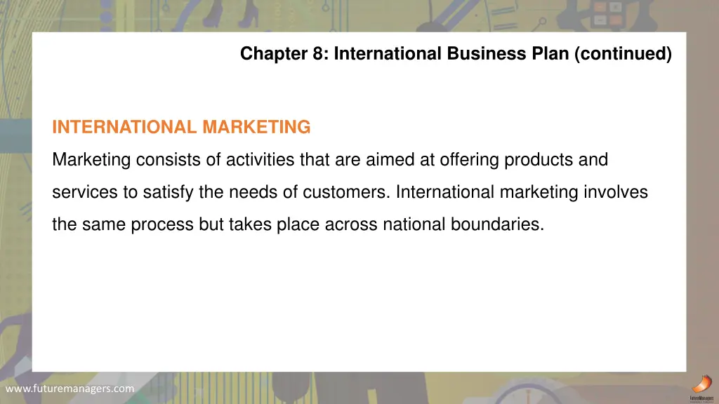 chapter 8 international business plan continued 1