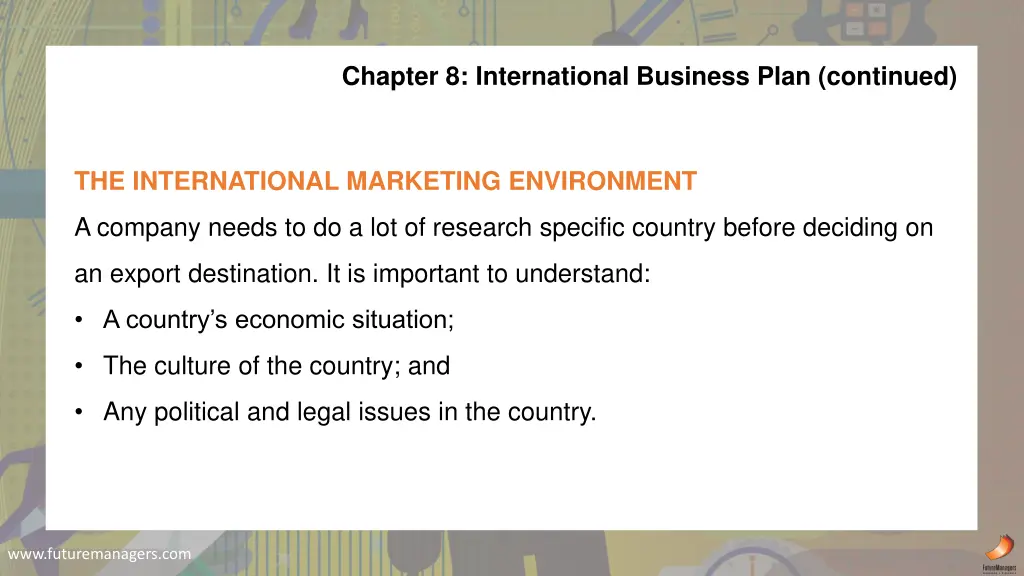 chapter 8 international business plan continued 2