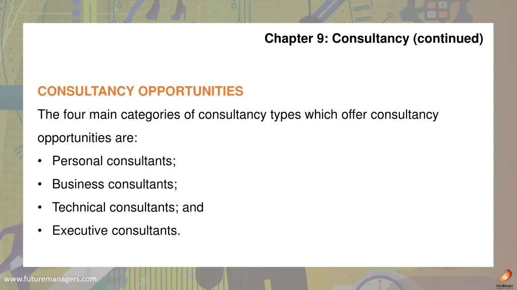 chapter 9 consultancy continued 1