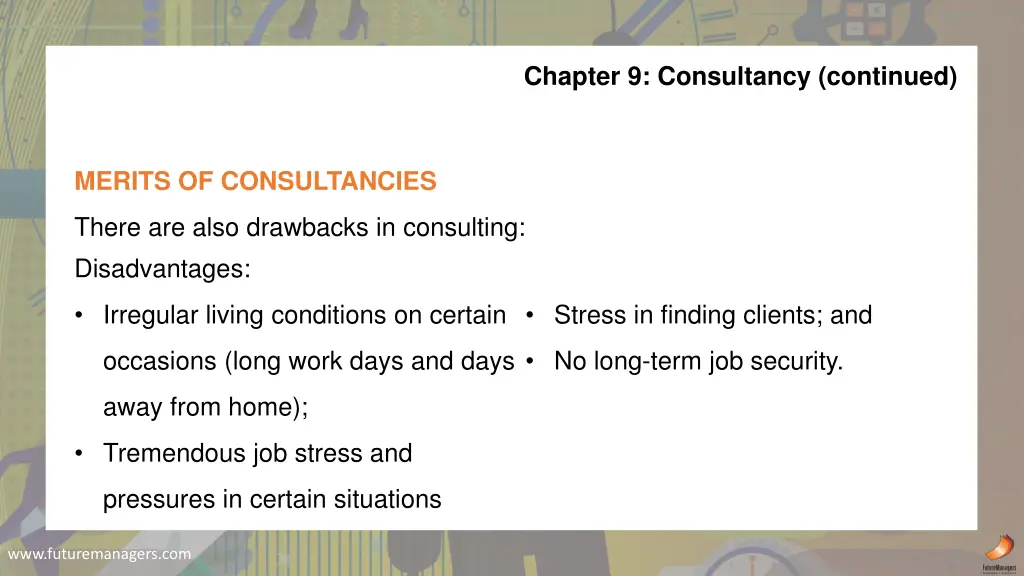 chapter 9 consultancy continued 3