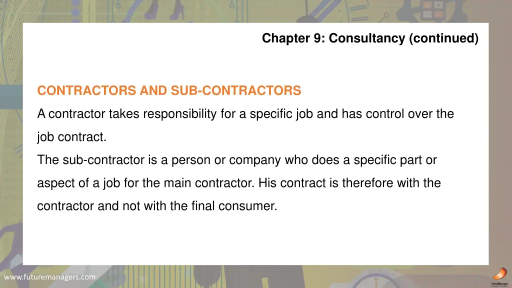 chapter 9 consultancy continued 4
