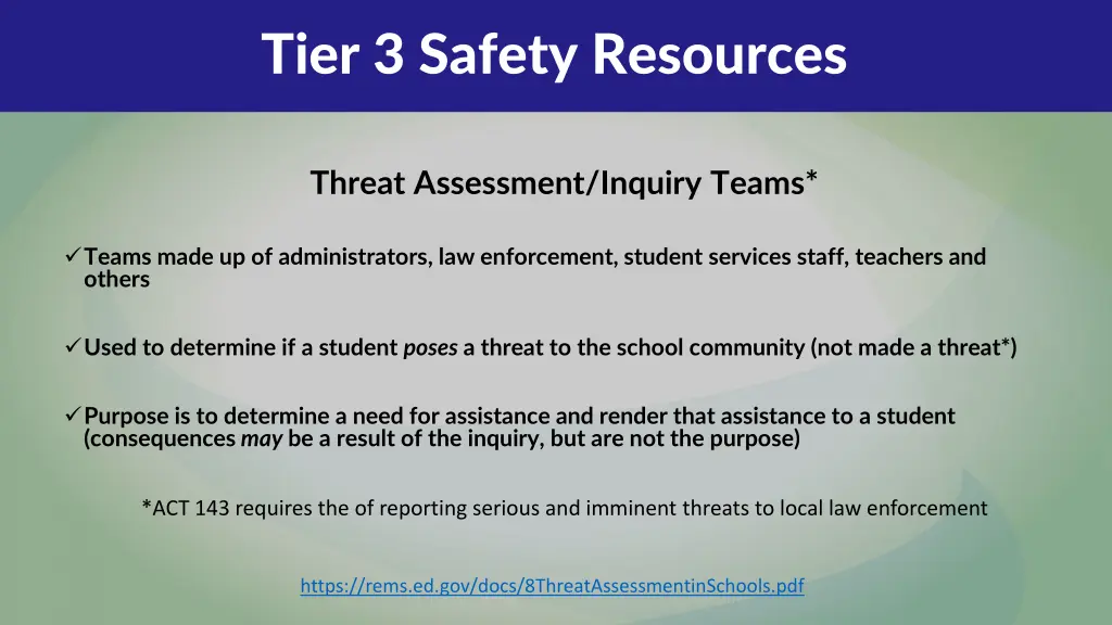 tier 3 safety resources