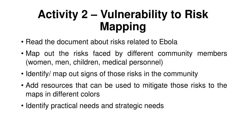 activity 2 vulnerability to risk mapping