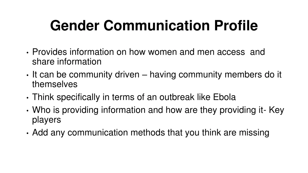 gender communication profile