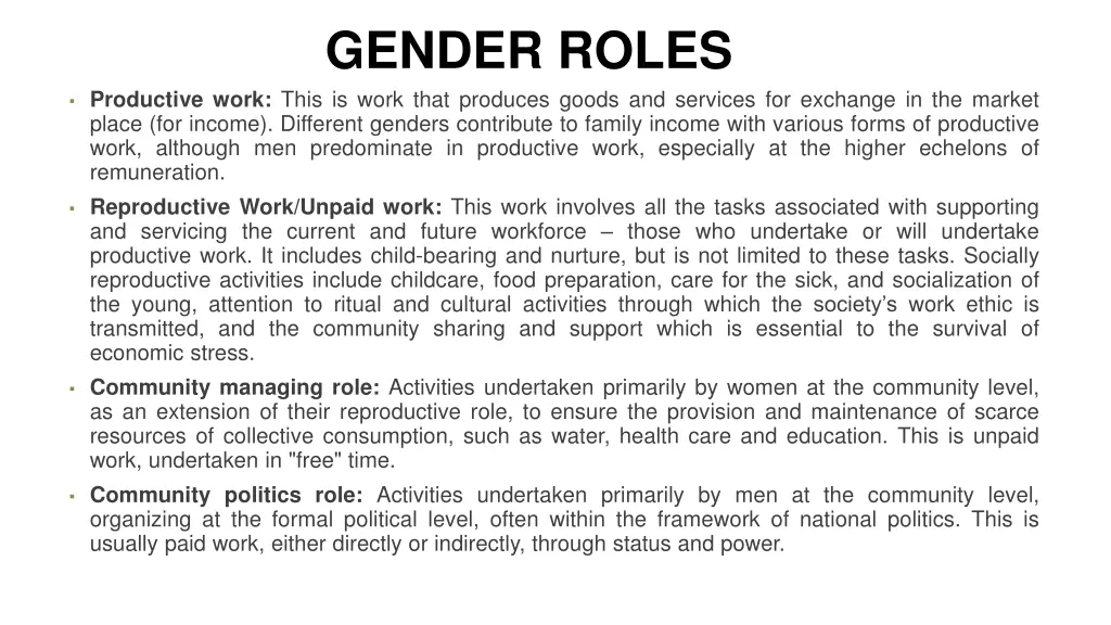 gender roles