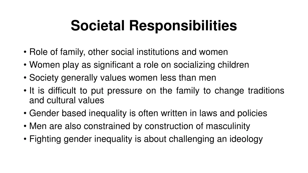 societal responsibilities