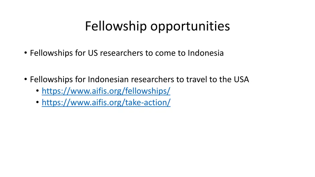 fellowship opportunities