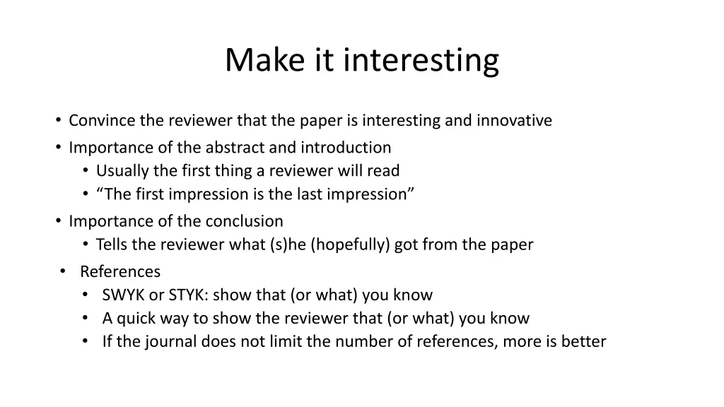 make it interesting