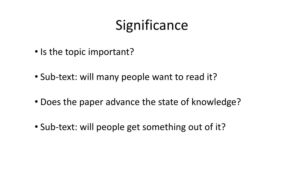 significance