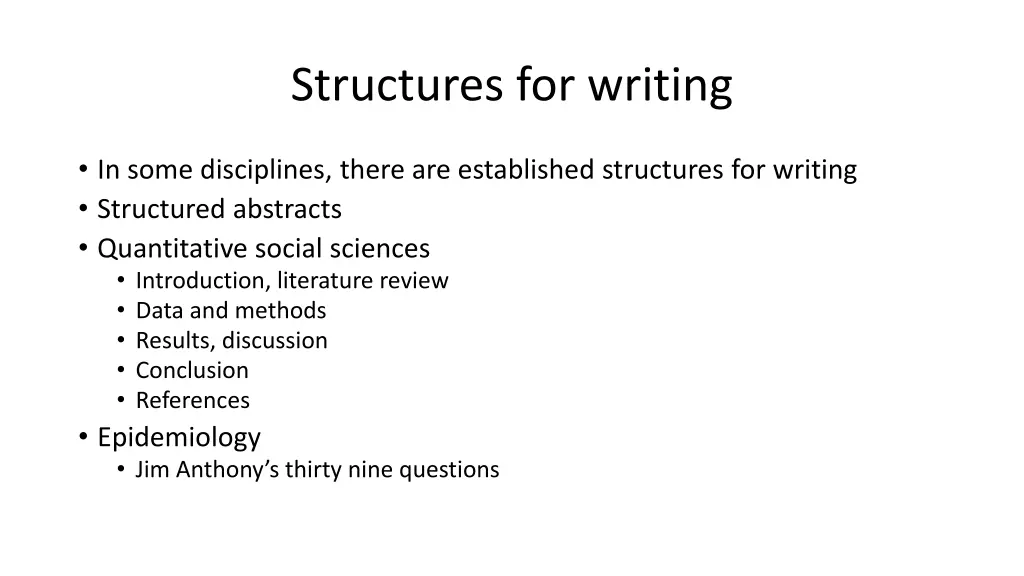 structures for writing