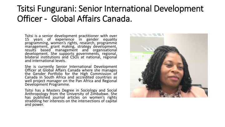 tsitsi fungurani senior international development