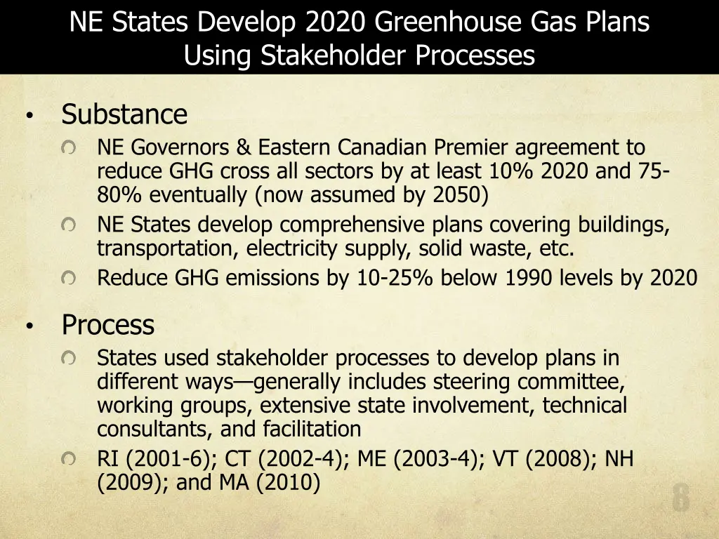 ne states develop 2020 greenhouse gas plans using