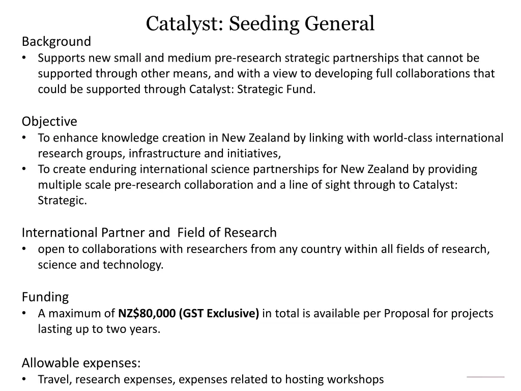 catalyst seeding general