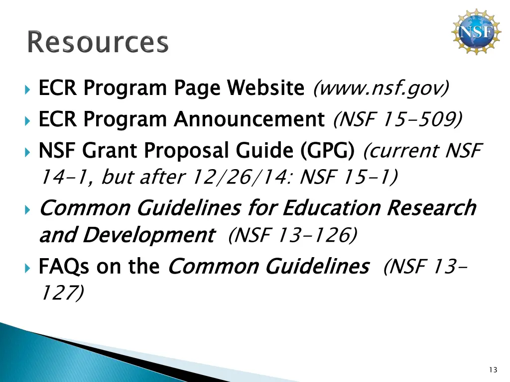 ecr program page website ecr program announcement