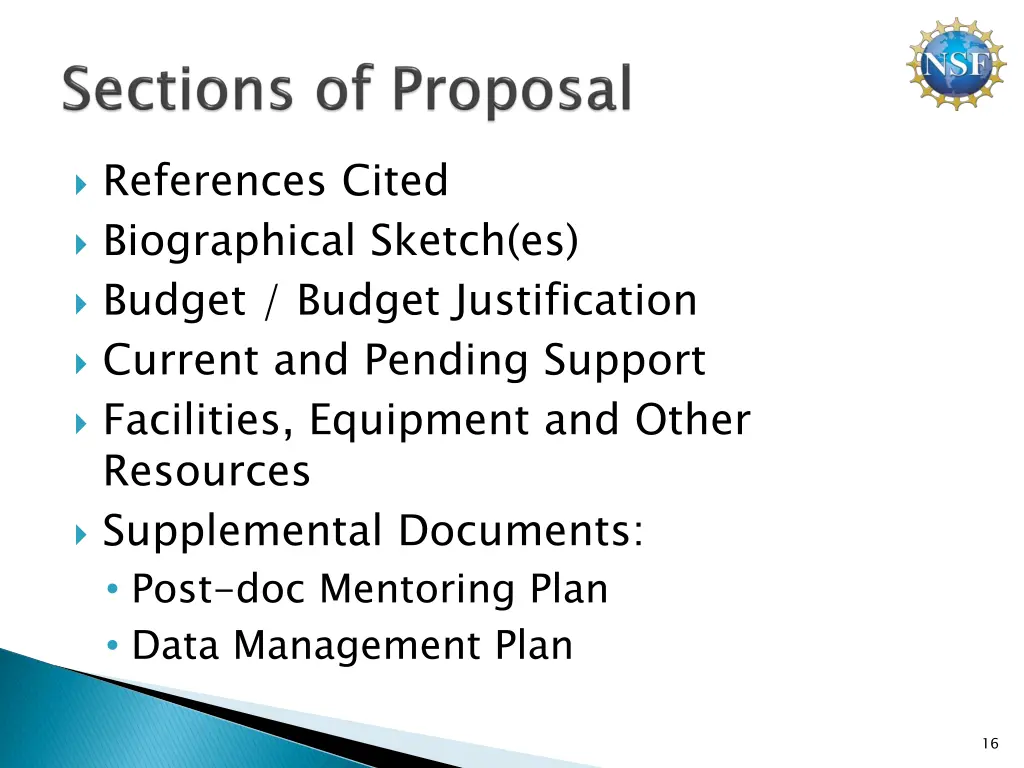 references cited biographical sketch es budget