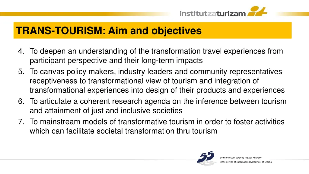 trans tourism aim and objectives 1