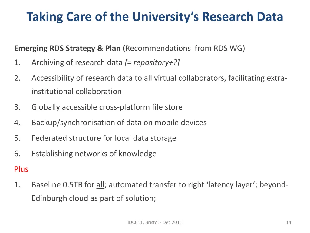 taking care of the university s research data 11