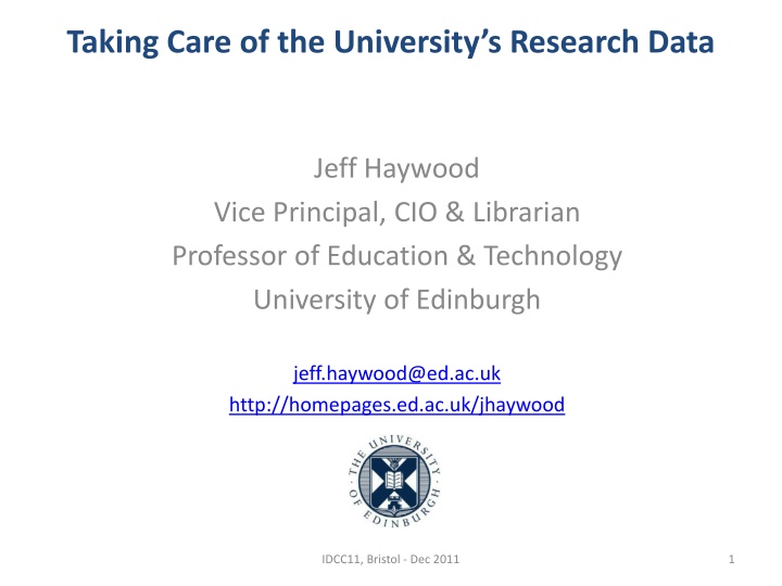 taking care of the university s research data