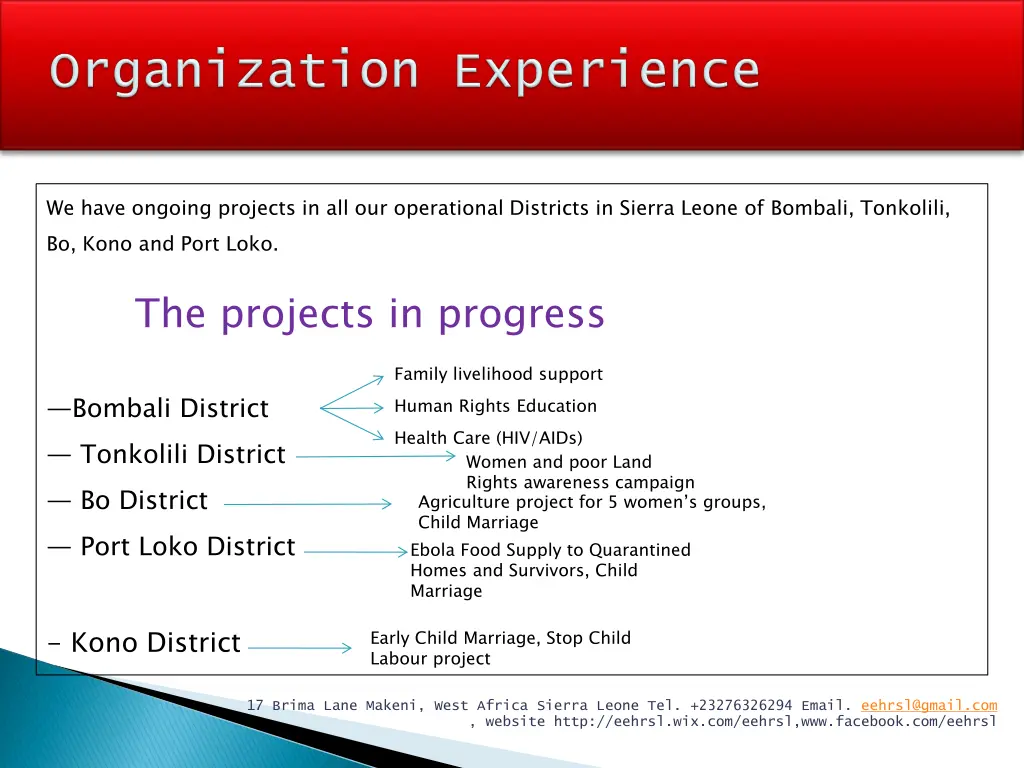 we have ongoing projects in all our operational