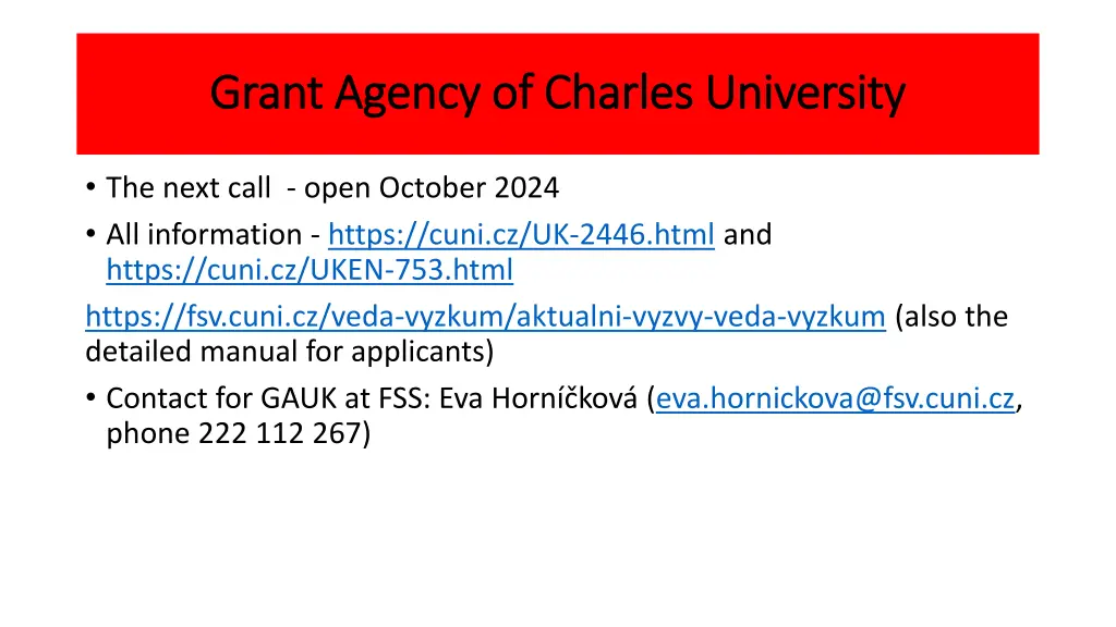 grant agency of charles university grant agency 1