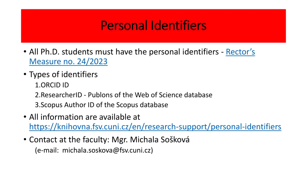 personal personal identifiers identifiers