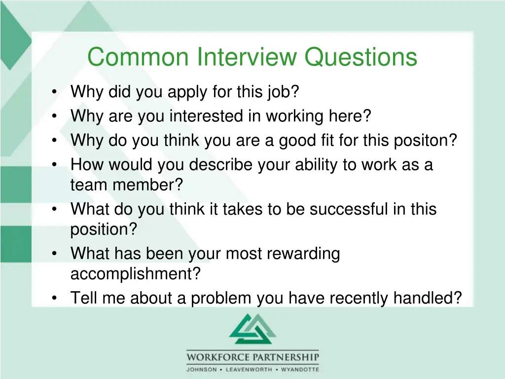 common interview questions