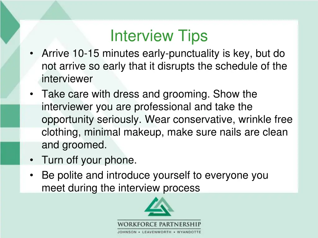 interview tips