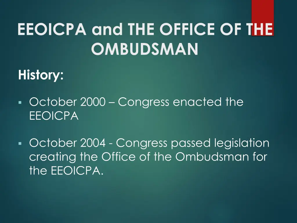 eeoicpa and the office of the ombudsman