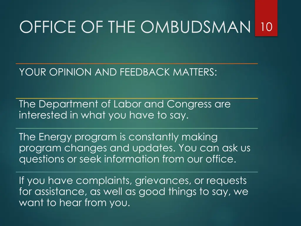 office of the ombudsman 10