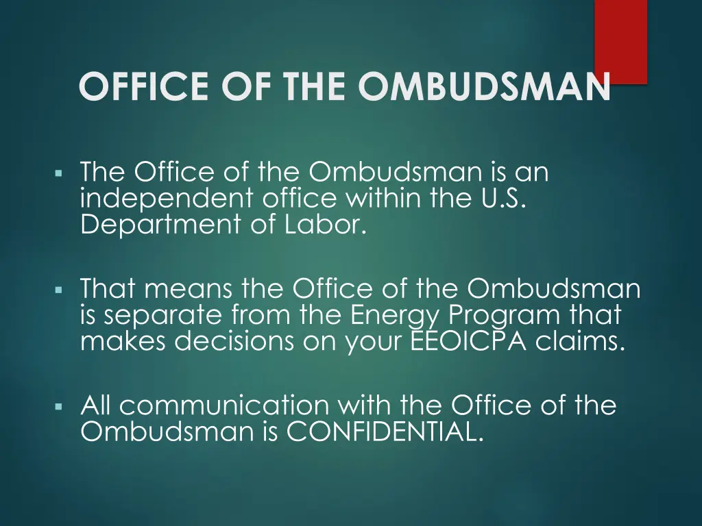 office of the ombudsman