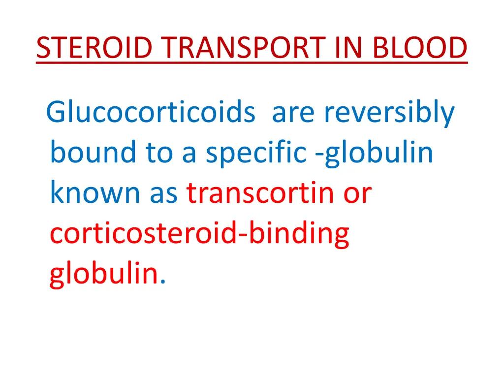 steroid transport in blood