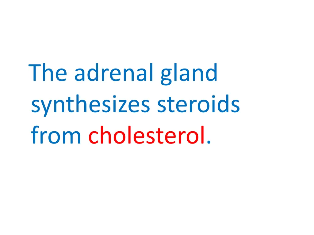 the adrenal gland synthesizes steroids from