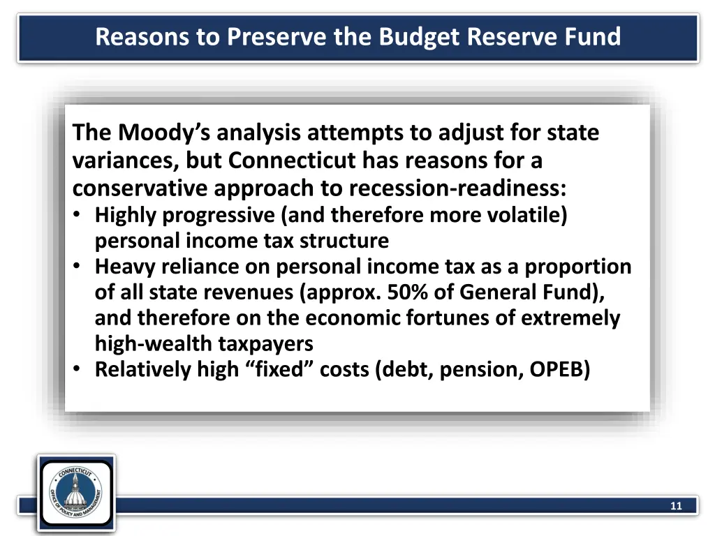 reasons to preserve the budget reserve fund 1