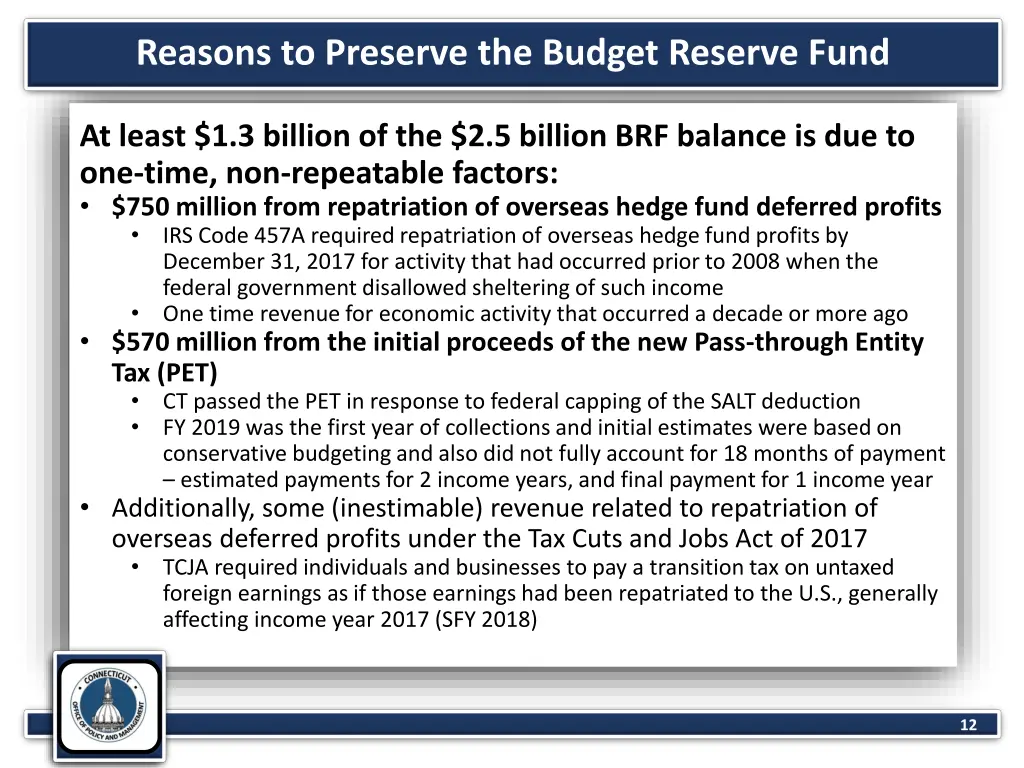 reasons to preserve the budget reserve fund 2