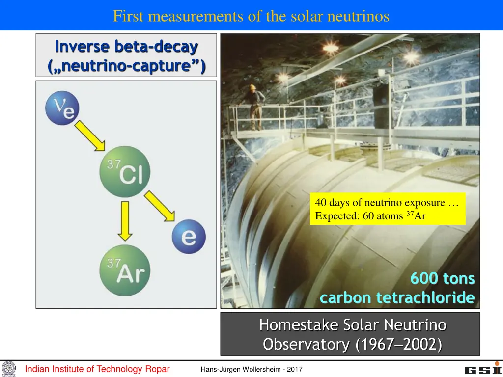 first measurements of the solar neutrinos
