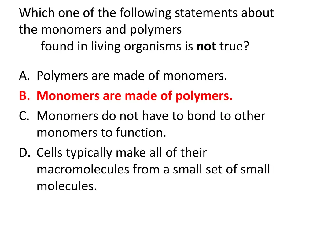 which one of the following statements about