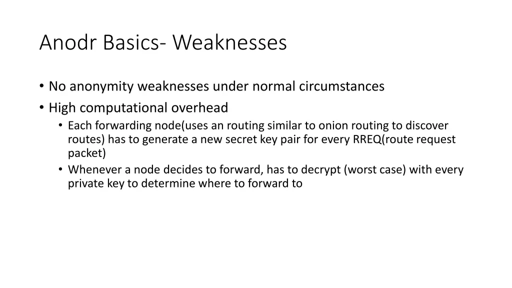 anodr basics weaknesses