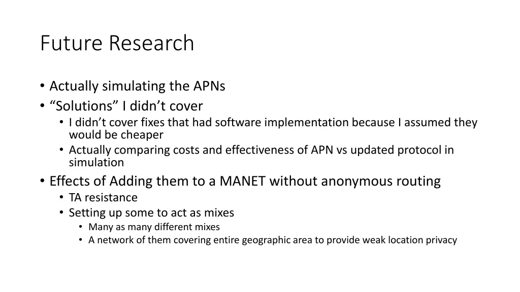future research