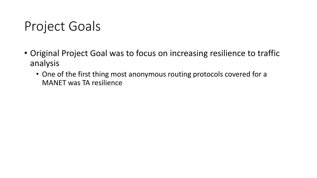 project goals