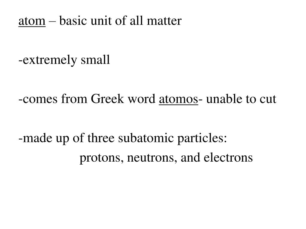 atom basic unit of all matter