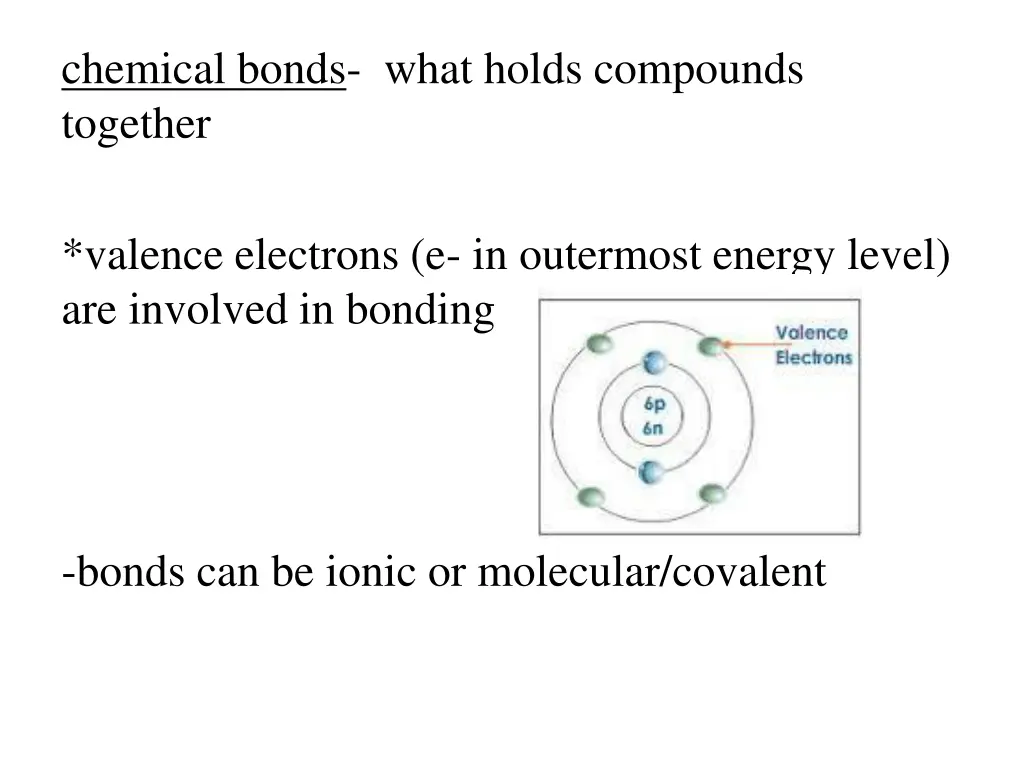 chemical bonds what holds compounds together