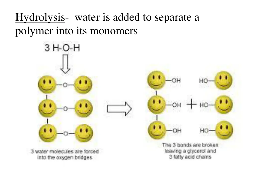 hydrolysis water is added to separate a polymer