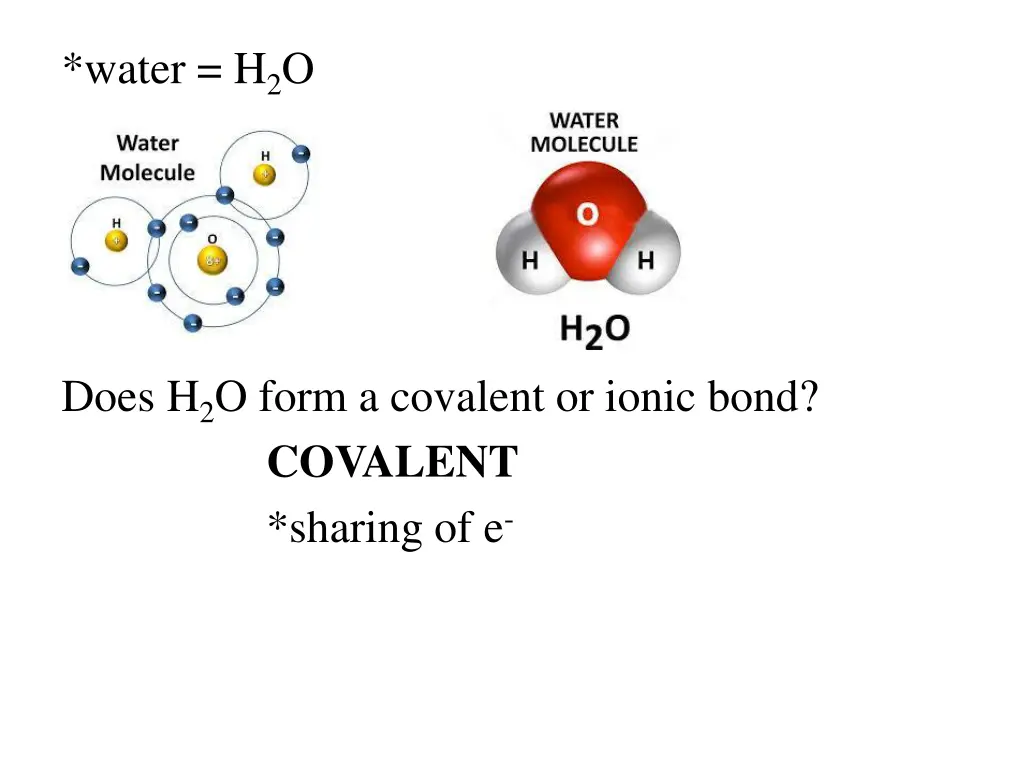 water h 2 o