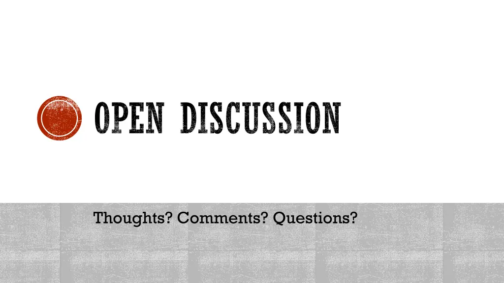 open discussion