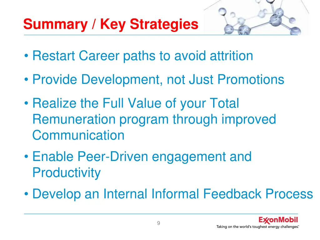 summary key strategies