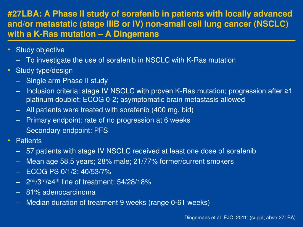 27lba a phase ii study of sorafenib in patients
